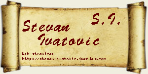 Stevan Ivatović vizit kartica